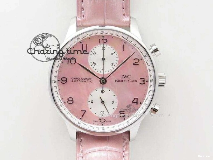MIROTIME 0511 Sustainable Portuguese IW5444 SS White Dial RG Numbers On Brown Leather Strap A 7256